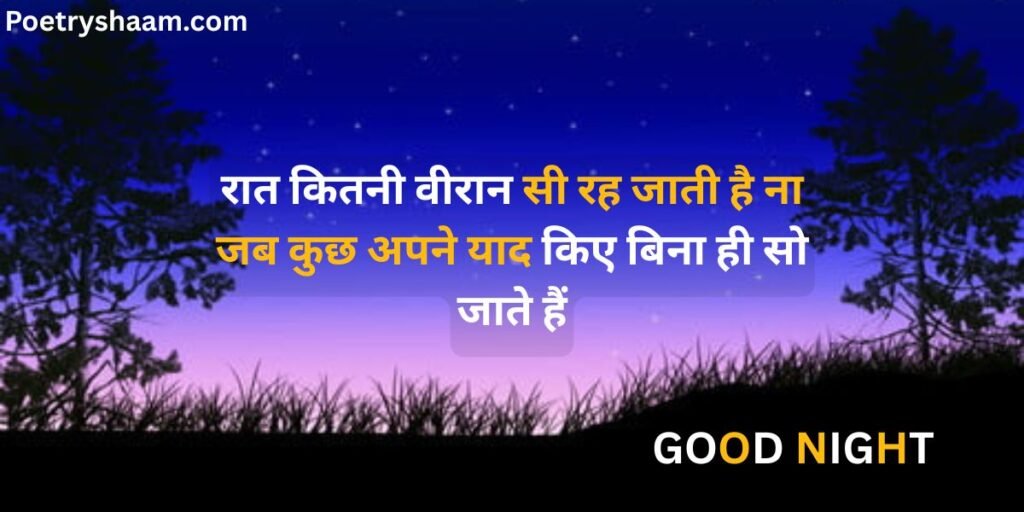 Good Night Shayari in Hindi 
