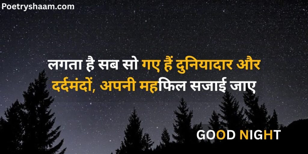 Good Night Shayari in Hindi 